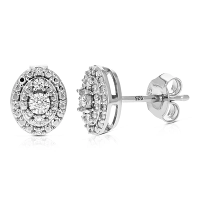 Vir Jewels Round Earrings 1/10 Cttw Round Lab Grown Diamond Studs In .925 Sterling Silver Prong Set In Silver