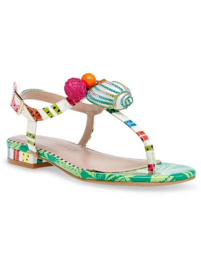 Shop Betsey Johnson Aleena Womens Buckle Embellished Slingback Sandals In Green