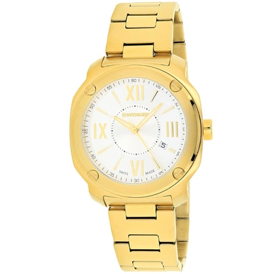 Shop Wenger Men's Silver Dial Watch In Yellow