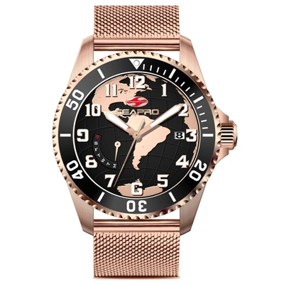 Shop Seapro Men's Voyager Black Dial Watch In Pink