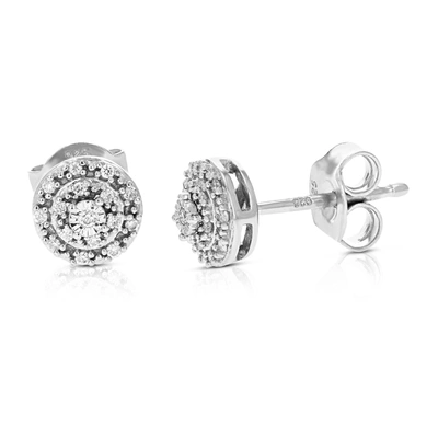 Vir Jewels Round 1/10 Cttw Round Lab Grown Diamond Stud Earrings Prong Set In .925 Sterling Silver In Silver