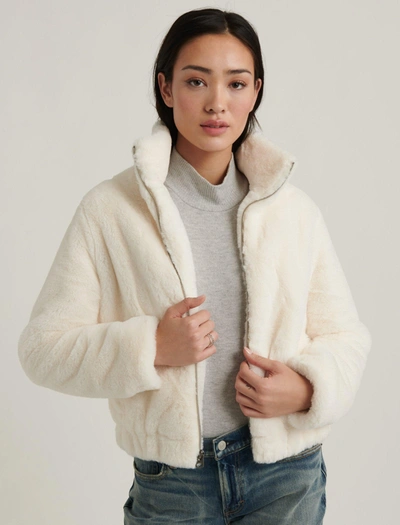 Shop Lucky Brand Womens Faux Fur Jacket In Beige