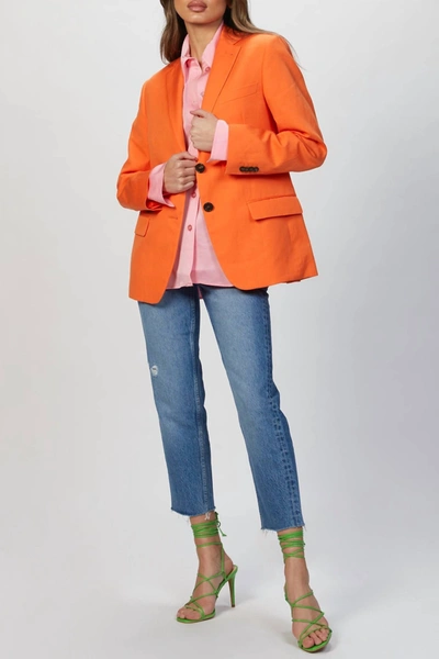 Shop Msgm Single Breasted Jacket In Orange
