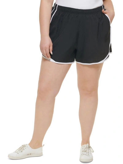 Shop Calvin Klein Performance Plus Womens Fitness Running Shorts In Black
