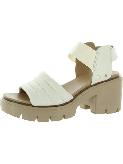 Shop Dr. Scholl's Shoes A Mood Womens Leather Stretch Ankle Strap In White