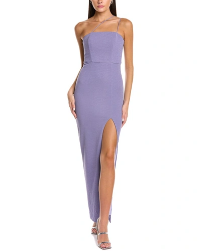 Shop Black By Bariano Iman Asymmetrical Gown In Purple