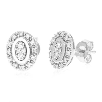 Vir Jewels 1/4 Cttw Round Lab Grown Diamond Studs Earrings .925 Sterling Silver Prong Set 1/3 Inch In Silver