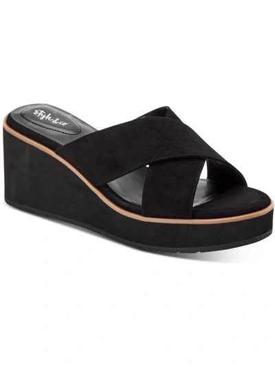 Style & Co Valtcho Womens Comfort Insole Strappy Wedge Heels In Multi