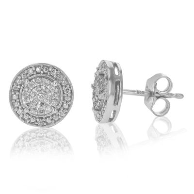 Vir Jewels 1/5 Cttw Lab Grown Diamond Stud Earrings Round Cut Prong Settings On .925 Sterling Silver In Silver