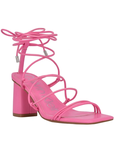 Shop Calvin Klein Calista Womens Lace-up Strappy Heels In Pink