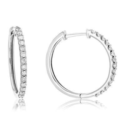 Vir Jewels 1/2 Cttw Diamond Hoop Earrings .925 Sterling Silver 26 Stones Dangle 3/4 Inch In Silver