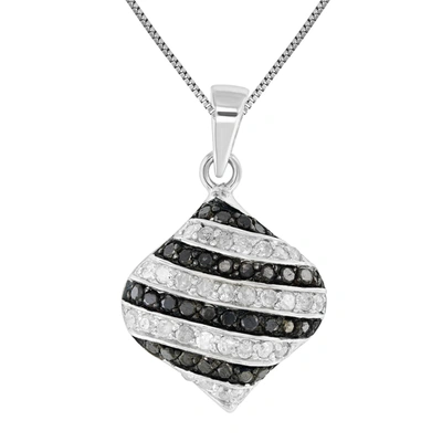 Vir Jewels 0.90 Cttw Black And White Diamond Pendant .925 Sterling Silver And 18 Inch Chain