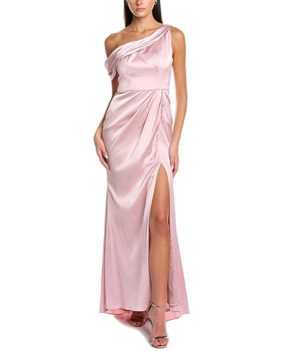 Shop Black By Bariano Madonna Draped Gown In Pink