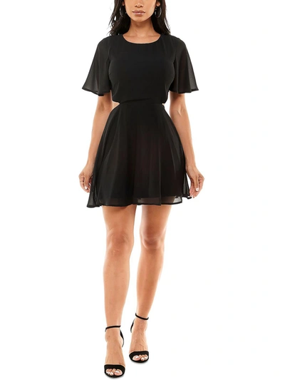 Shop Speechless Juniors Womens Chiffon Short Mini Dress In Black