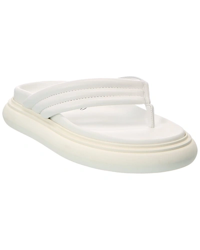 Shop Attico Padded Leather Platform Sandal In White