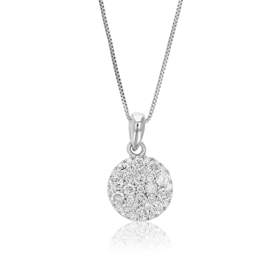 Vir Jewels 1/2 Cttw Lab Grown Diamond Round Diamond Cluster Pendant Necklace .925 Sterling Silver 2/3 Inch With In Silver