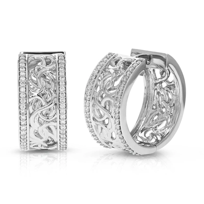Vir Jewels 1/2 Cttw 88 Stones Round Lab Grown Diamond Hoop Earrings .925 Sterling Silver Prong Set 3/4 Inch In Silver