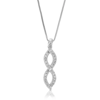 Vir Jewels 1/10 Cttw Lab Grown Round Diamond Infinity Pendant Necklace .925 Sterling Silver For Women 1/5 Inch In Silver