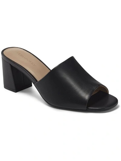 Shop Aerosoles Womens Faux Leather Peep Toe Block Heel In Black