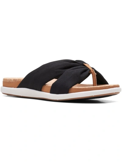 Shop Clarks Eliza Shore Womens Thong Flat Slide Sandals In Black