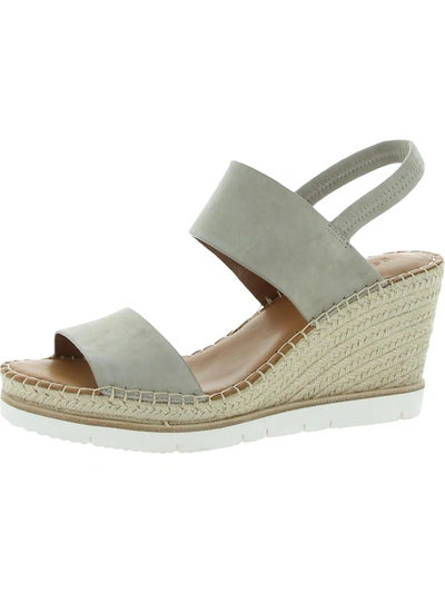 Shop Gentle Souls By Kenneth Cole Elyssa Two-band Womens Padded Insole Platforms Espadrilles In Grey