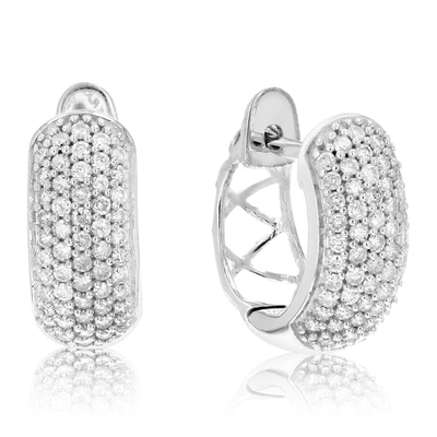 Vir Jewels 1/2 Cttw Diamond Hoop Earrings .925 Sterling Silver Composite 108 Stone 1/2 Inch In Silver