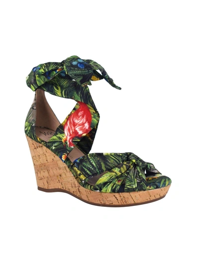 Shop Impo Ohanna Womens Cork Ankle Wedge Sandals In Green