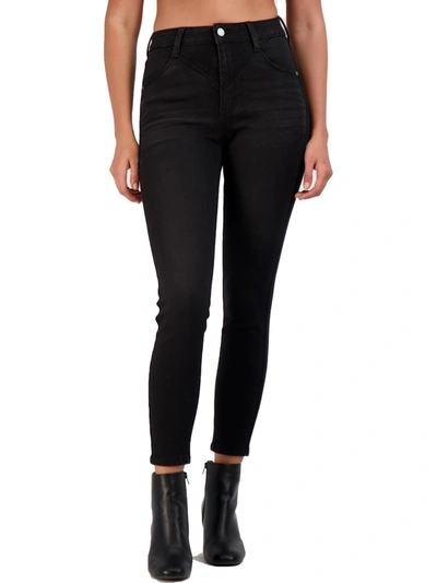Shop Just Black Womens High Rise Slim Skinny Jeans In Black