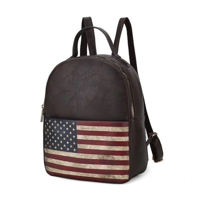 Shop Mkf Collection By Mia K Briella Vegan Leather Women's Flag Backpack In Multi