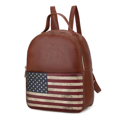 Shop Mkf Collection By Mia K Briella Vegan Leather Women's Flag Backpack In Multi