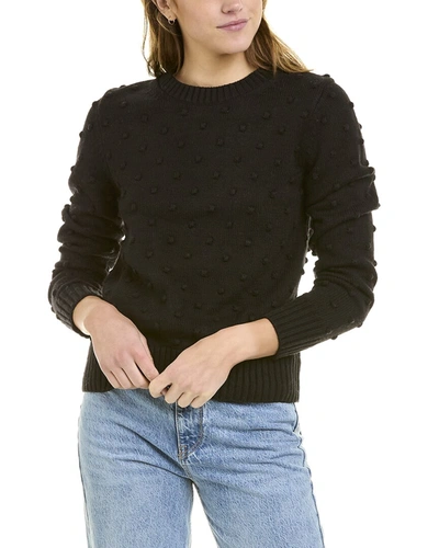Shop White + Warren Bobble Wool-blend Sweater In Black