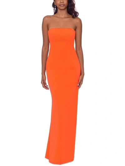 Shop Betsy & Adam Womens Split Hem Cut Out Evening Dress In Orange