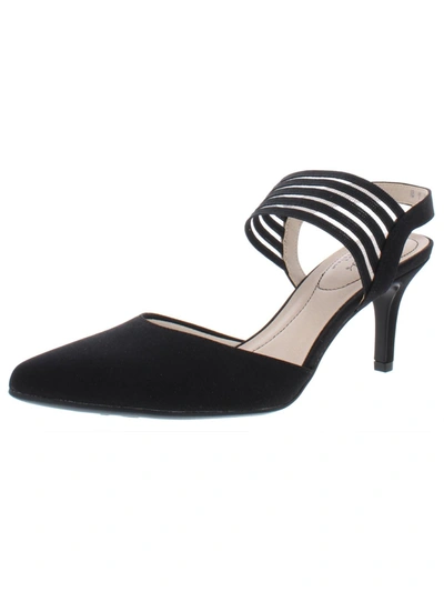 Shop Lifestride Sanya Womens Cushioned Footbed Slingback Dress Heels In Black