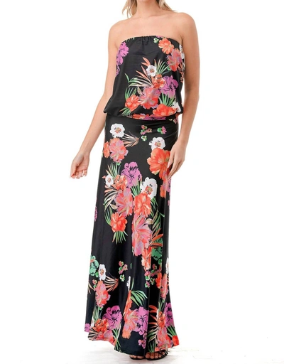 Shop Vava Anouk Tube Long Dress In Summer Floral In Multi