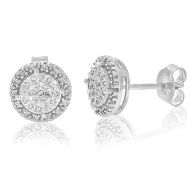 Vir Jewels 1/4 Cttw Round Studs Lab Grown Diamond Earrings .925 Sterling Silver Prong Settings Round Shape In Silver