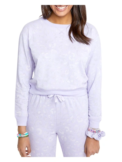 Shop Splendid Jada Womens Printed Long Sleeve Sweatshirt In Purple