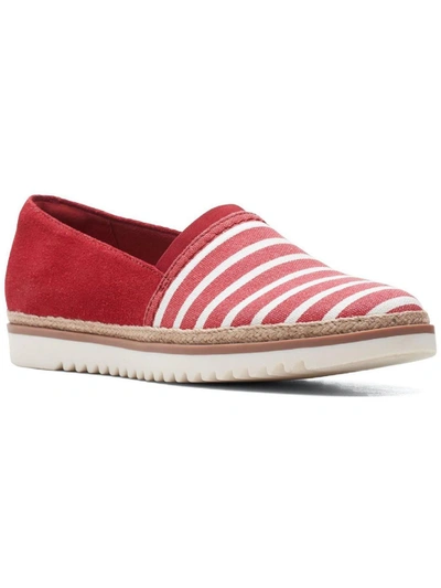 Shop Clarks Serena Paige Womens Suede Slip On Espadrilles In Red