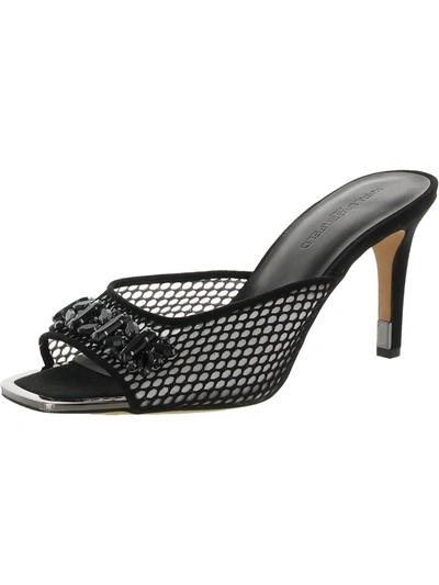 Shop Karl Lagerfeld Belita Womens Fishnet Slip On Heels In Black