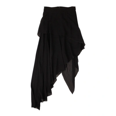 Shop Amiri Black Asymmetric Flary Skirt