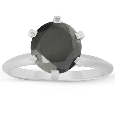Shop Pompeii3 1 1/4ct Black Diamond Solitaire Engagement Ring 10k White Gold