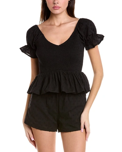 Shop We Are Kindred Giovanna Peplum Top In Black