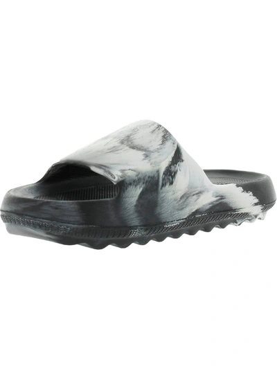 Shop Cool Planet By Steve Madden Cloudd Womens Recycled Slip On Pool Slides In Silver
