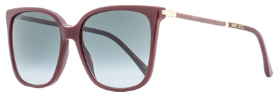 Shop Jimmy Choo Women's Square Sunglasses Scilla/s Lhf9o Burgundy 57mm In Blue