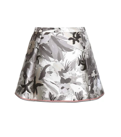 Shop Thom Browne Jacquard Miniskirt In Grey