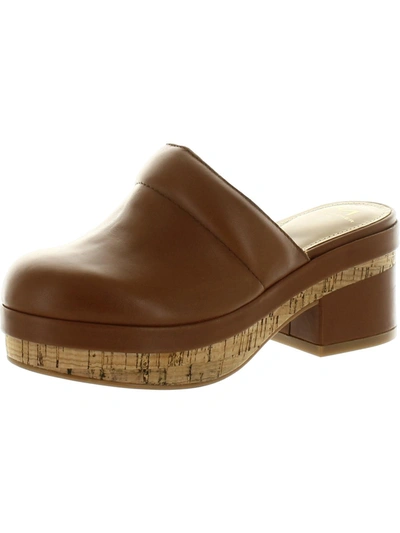 Shop Marc Fisher Ltd Beckett Womens Leather Slip On Clogs In Brown