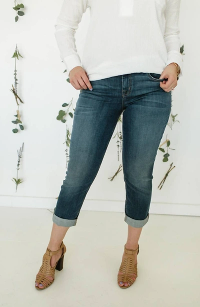 Shop Level 99 Lily Midrise Skinny Crop Jean In Blue