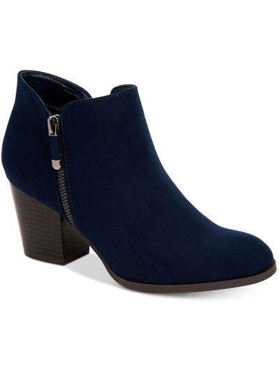 Shop Style & Co Masrinaaf Womens Zipper Block Heel Booties In Blue