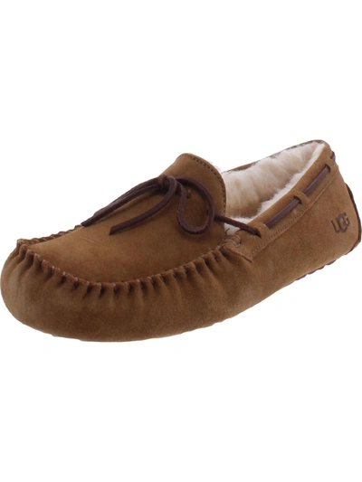 Ugg Dakota Womens Suede Shearling Lined Moccasin Slippers In Pink