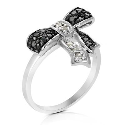 Vir Jewels 1/3 Cttw Black And White Diamond Ring .925 Sterling Silver With Rhodium Plating In Silver