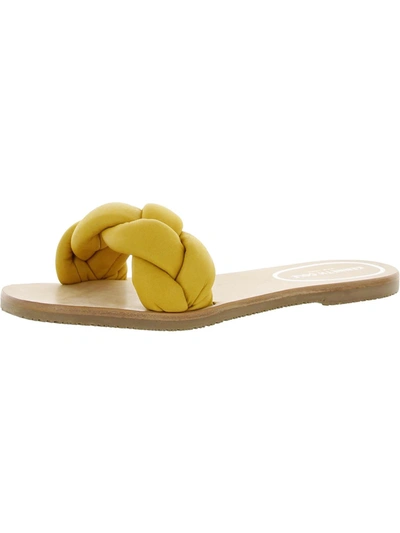 Shop Kenneth Cole New York Nellie Braid Womens Slip On Flat Slide Sandals In Yellow
